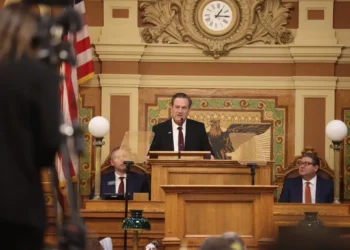 South Dakota Gov. Larry Rhoden gives his 2026 State of the State Address on Tuesday, Jan. 13 at the South Dakota Capitol in Pierre. Photo courtesy of The Dakota Scout.