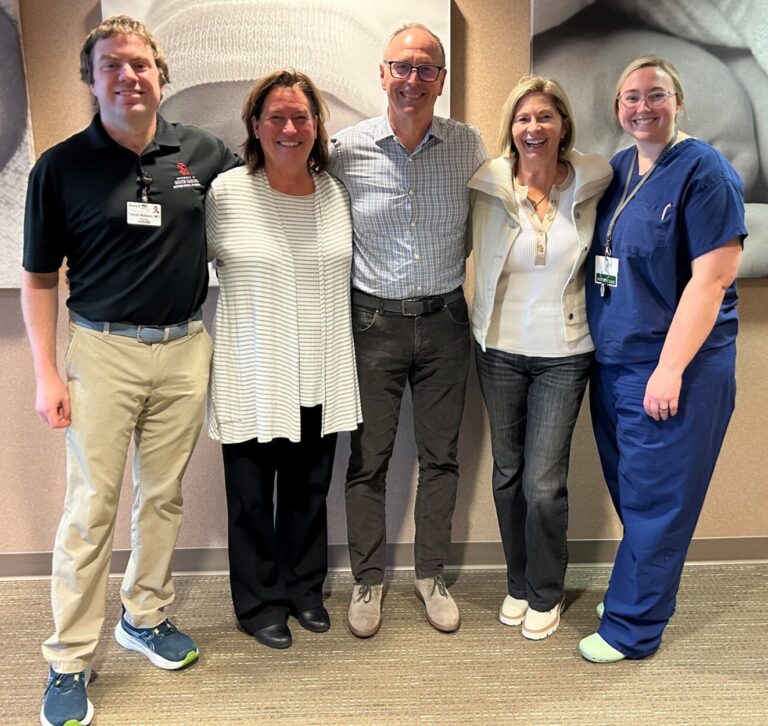 [caption id="attachment_89520" align="aligncenter" width="1322"]Dr. Gregg Carlson, center, with other members of the obstetrics and gynecology clinic team at Avera St. Luke's Hospital. Carlson has retired after more than 38 years on the job. He delivered more than 5,500 babies during his career. Also pictured are, from left, Dr. Trevor Watson, Dr. Christine Stehly, Dr. Tage Born and Dr. Susan Wik. Courtesy photo.