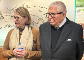 Dean and Rosemarie Buntrock were in Aberdeen Dec. 9 for the opening of the Dacotah Prairie Museum gallery named in their honor. Aberdeen Insider photo by Elisa Sand.