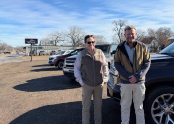 Octane Auto is now open at 405 Fifth Ave. N.W., which used to be D's Catering. Lee Borns, right, is the owner. Marty Kimbal has joined Octane as a salesman. Aberdeen Insider photo by Elisa Sand.