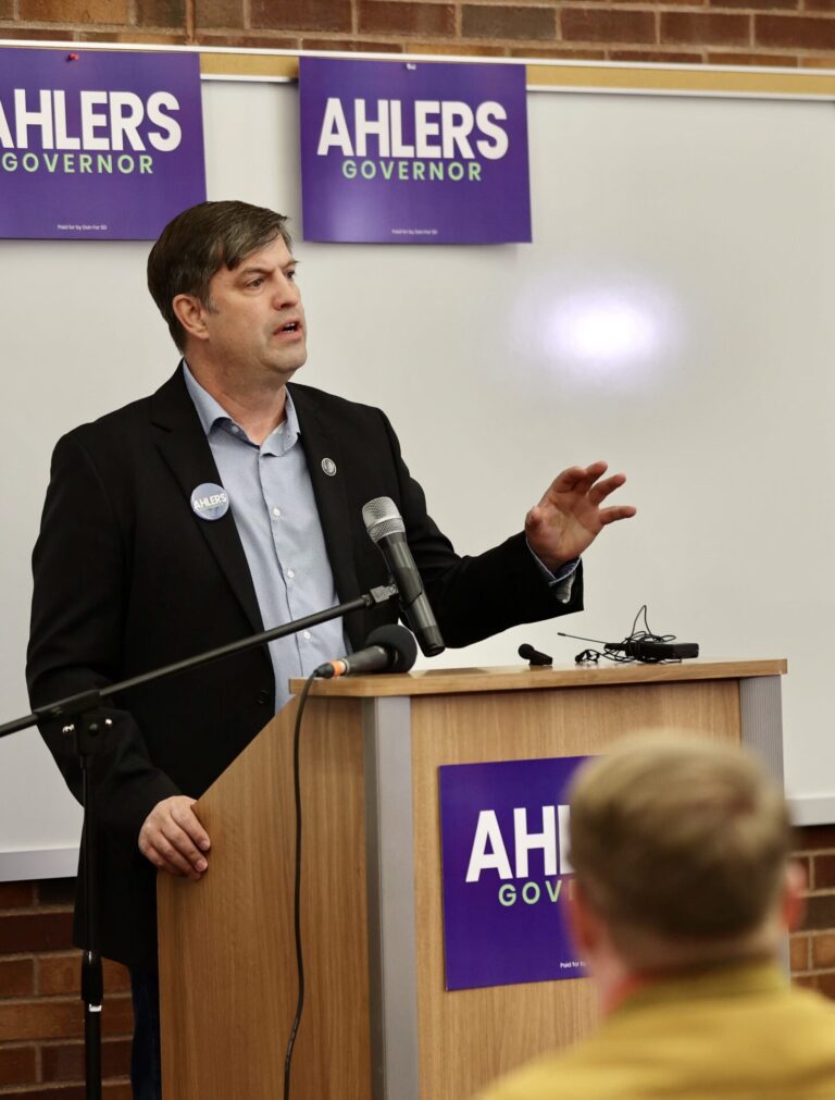 Dan Ahlers announces his intention to run for governor of South Dakota as a Democrat on Tuesday, Feb. 10 in Sioux Falls. Courtesy photo.
