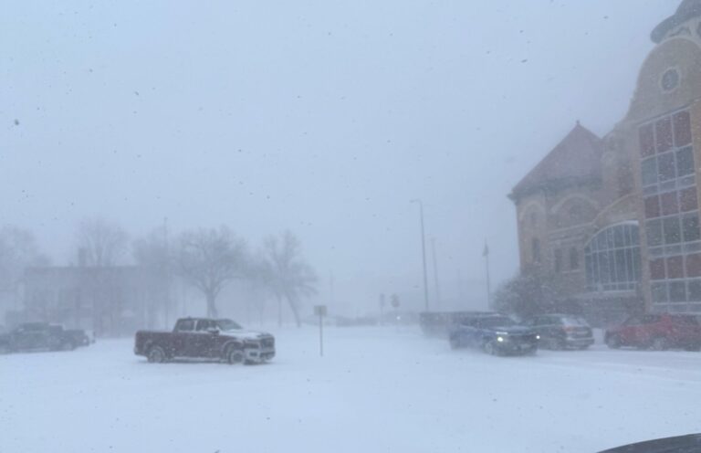 Blowing snow makes for limited visibility on Wednesday, Feb. 18. Aberdeen Insider photo by Elisa Sand.