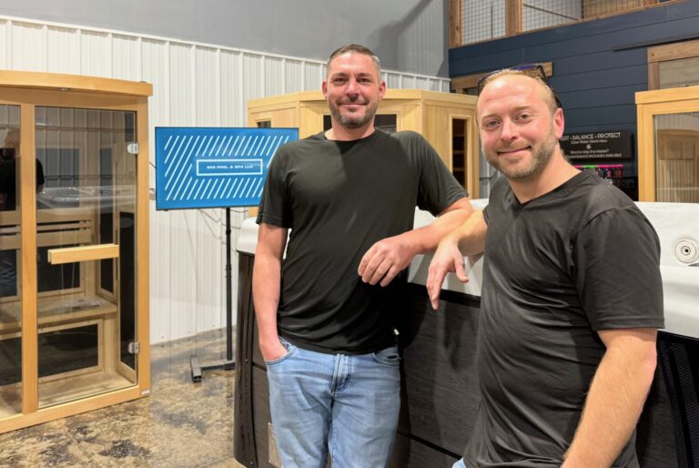Mason Dinger and Cameron Prescott are the faces of 605 Pool and Spa, a new business that's now open in Aberdeen. Aberdeen Insider photo by Elisa Sand.
