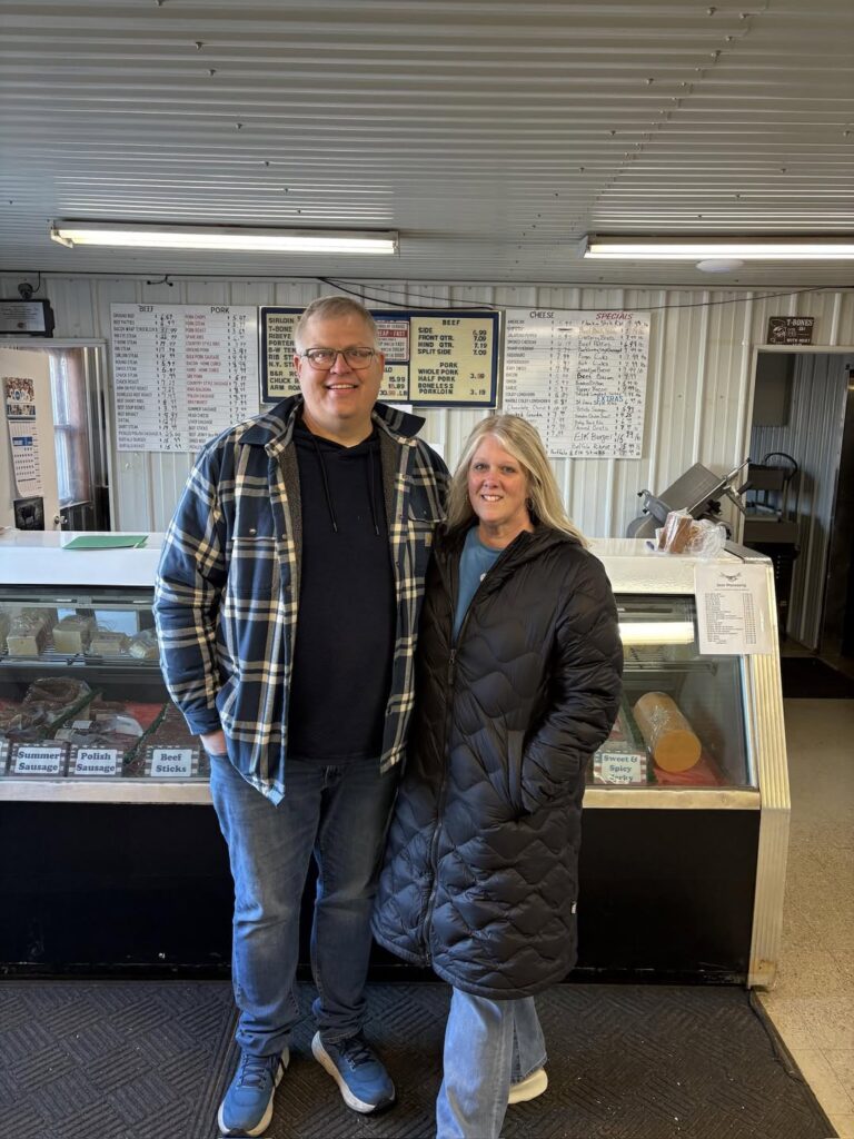 Chad and Shannon Bergan of Aberdeen purchased Economy Meat Market from Shane Reich at the beginning of 2026. Courtesy photo.