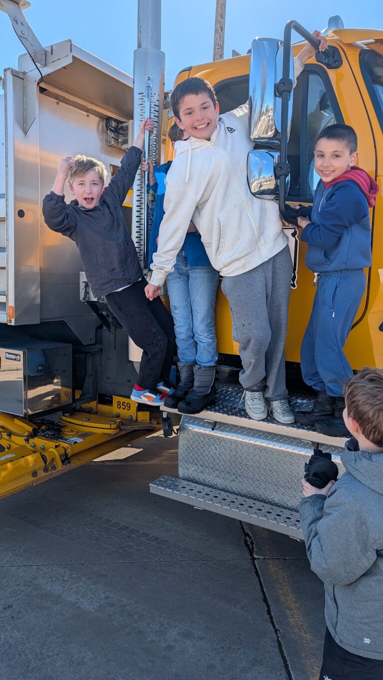 Fourth- and fifth-grade students at Trinity Lutheran School in Aberdeen won the South Dakota Department of Transportation's plow-naming contest this year. They named the Aberdeen Region plow Iceorilla. Aberdeen Insider photo by Scott Waltman.