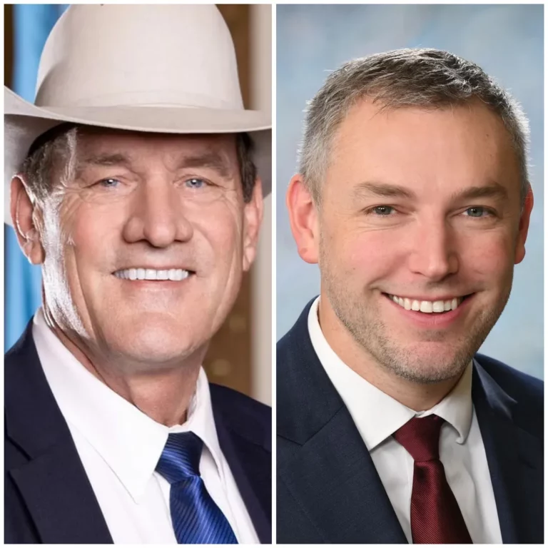 Gov. Larry Rhoden and Speaker of the House Jon Hansen