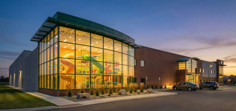 Two walls of windows will showcase a new indoor play area planned for the Aberdeen Family YMCA. A $2.22 million capital campaign is just getting started to add the feature. Photo courtesy of HKG Architects.
