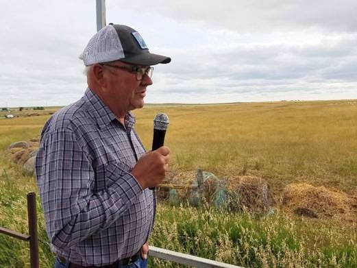 Terry Ness explains his regenerative ag practices during a 2024 tour of his operation just east of Pierre. Photo courtesy of the South Dakota Soil Health Coalition.