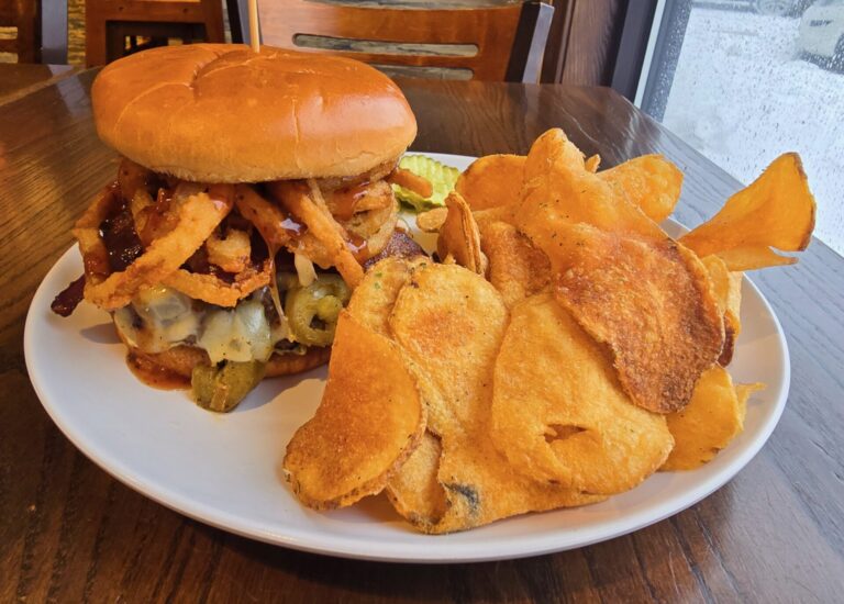 This year's entry by Three22 Kitchen + Cocktails was a jalepeno popper burger. Courtesy photo.