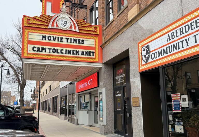 The Aberdeen Community Theater now has a new digital sign to help promote upcoming events and activities. Aberdeen Insider photo by Elisa Sand.