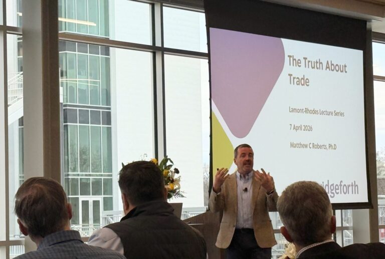 Matt Roberts, founder of the Kernmantle Group was this year's guest speaker at the Lamont Rhodes Lecture Series at Northern State University on Tuesday, April 7. Aberdeen Insider photo by Elisa Sand.