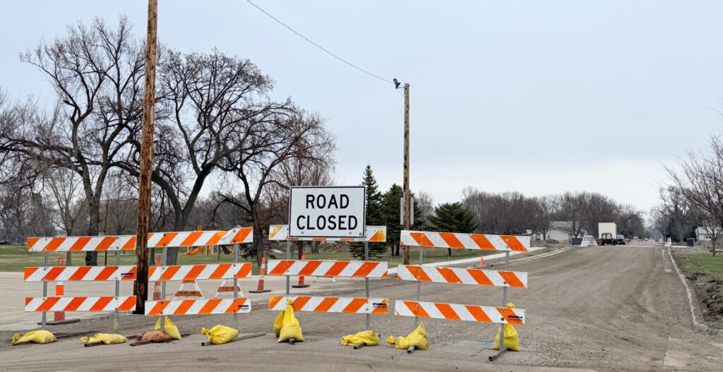 Part of 10th Avenue Southeast is again closed to traffic as Prahm Construction completes work on the bridge. Aberdeen Insider photo by Elisa Sand.