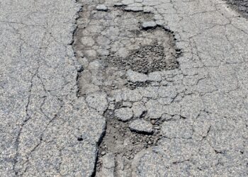 County Road 14 south of the Aberdeen Regional Airport is one of the roads on the Brown County Highway Department's list of improvements for this summer. Aberdeen Insider photo by Scott Waltman.