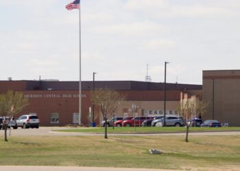 Central High School was placed on lockdown Friday, April 17. There was a substantial law enforcement presence, but no credible evidence of a threat was found, according to the Aberdeen Police Department. Aberdeen Insider photo by Elisa Sand.