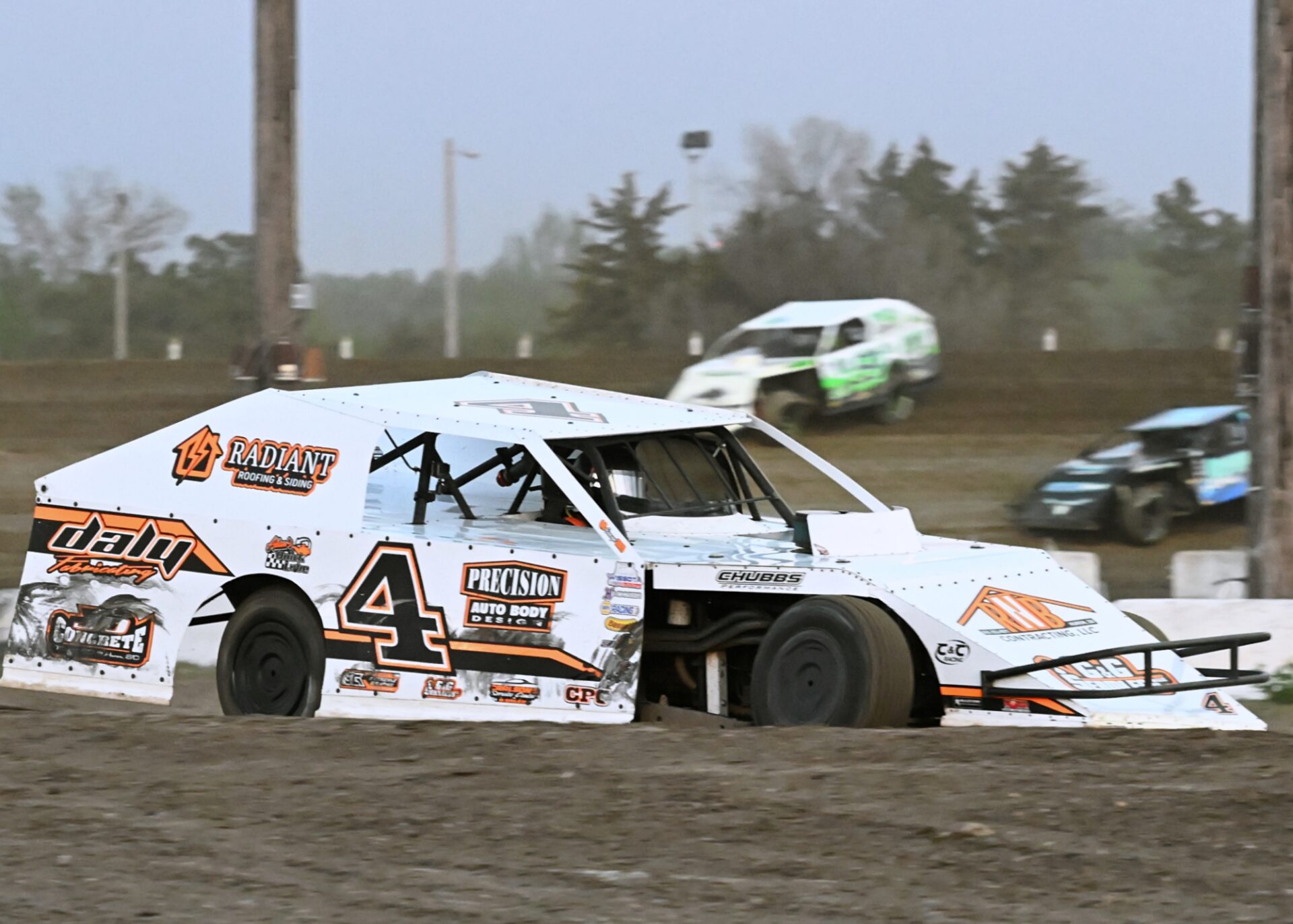 Huron's Nick Perry holds on for his second-straight Midwest Modifieds feature victory Friday, May 15 at the Brown County Speedway. Aberdeen Insider photo by Robb Garofalo.