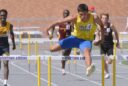 Aberdeen Central's Kyson Fayant won the boys 300-meter hurdles at the Eastern South Dakota Conference track meet in record fashion. He set a new South Dakota high school state record with a time of 37.81 seconds on Saturday, May 16 in Watertown. Courtesy photo.