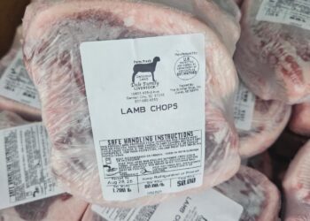 Customers can purchase lamb chops from Dale Family Livestock at the Malchow Plaza Farmers Market in Aberdeen on Saturdays this summer. Courtesy photo.