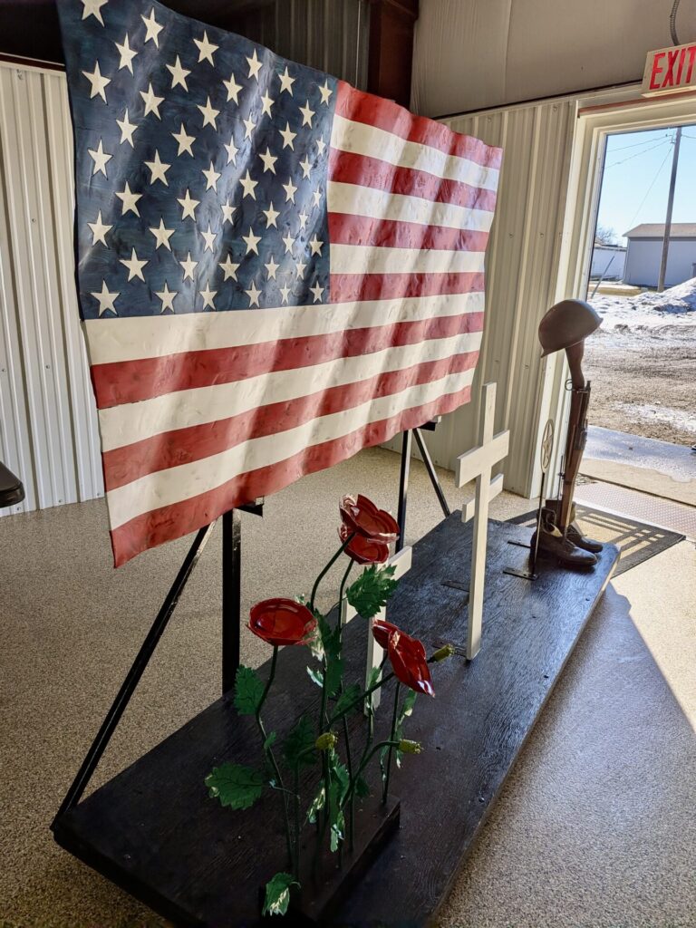 Groton teacher Don Donley's industrial technology students spent this year building a veterans display for the Columbia American Legion Auxiliary. Donley retired this spring after 55 years with the Groton School District. Courtesy photo.