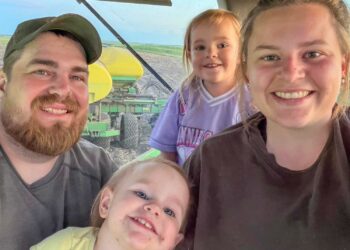 Kardell and Shelby Boomsma of Hitchcock with their daughters Westlynn, back, and Hannah. Courtesy photo.