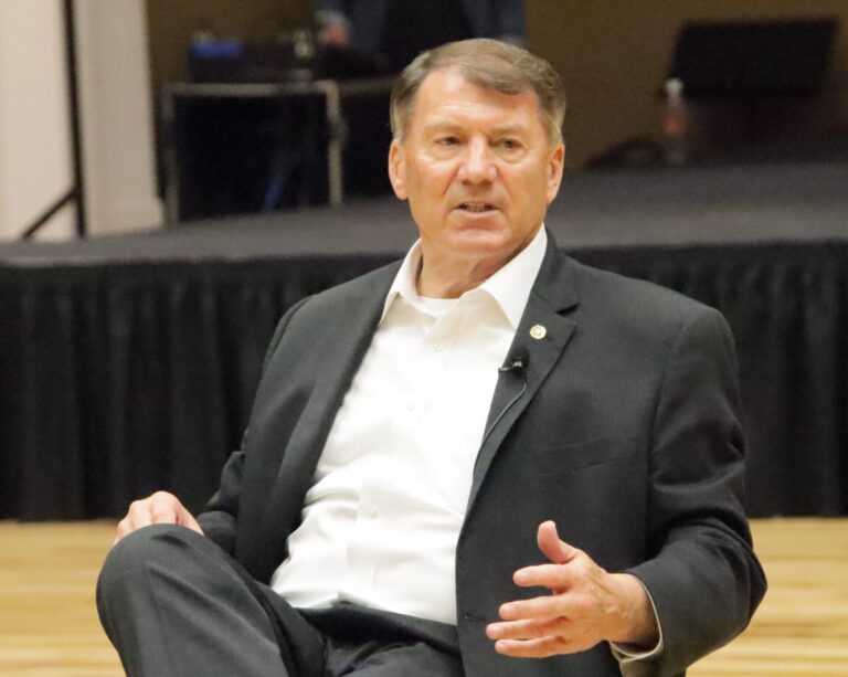 U.S. Sen. Mike Rounds was in Aberdeen Tuesday, May 26 to visit with the Edge group. Aberdeen Insider photo by Elisa Sand.