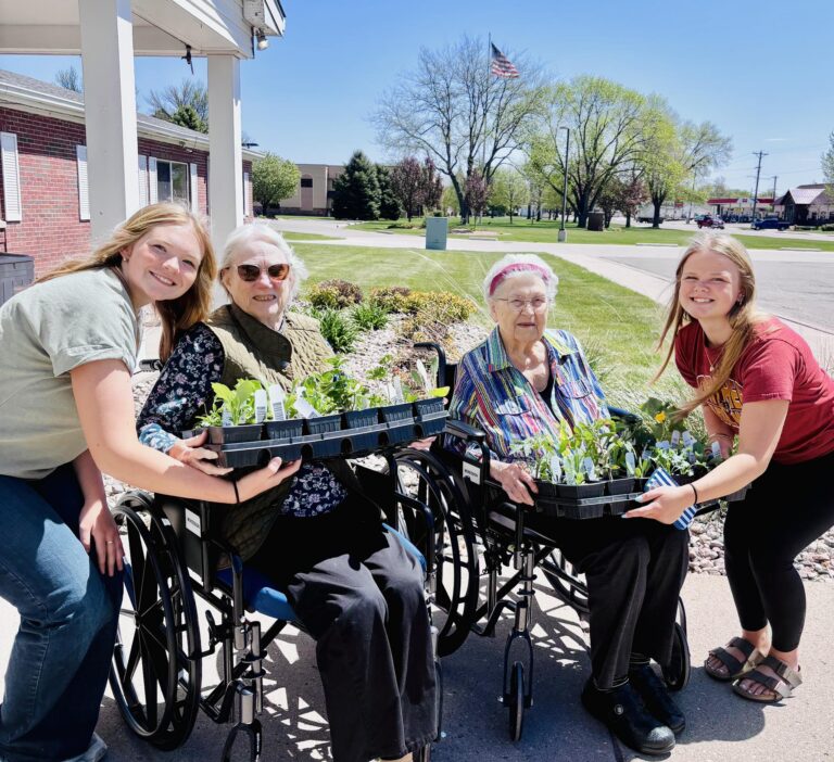 Aberdeen Central FFA Club students surprised the residents of two local nursing homes with plants that were leftover from a recent sale. Courtesy photo.