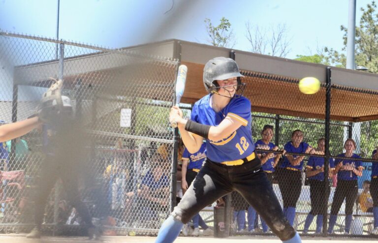 Layla Hardie of Redfield watches a pitch during the Pheasants' fifth-place game against Freeman-Freeman Academy on Saturday, June 6 during the Class B high school softball tournament at Players Complex in Aberdeen. The Phoenix won 5-3. Aberdeen Insider photo by Allie Hoekman.