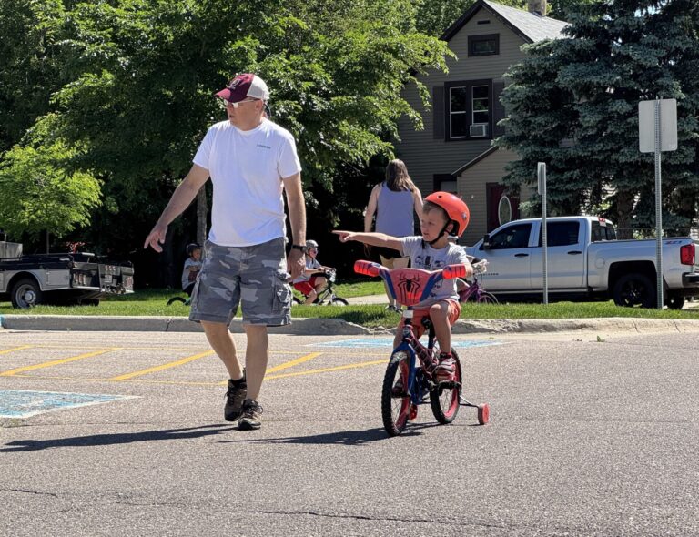 Youngsters navigate a bicycle course at the library in Aberdeen, June 6, as part of the Aberdeen Police Department's bike rodeo. Aberdeen Insider photo by Shannon Marvel.