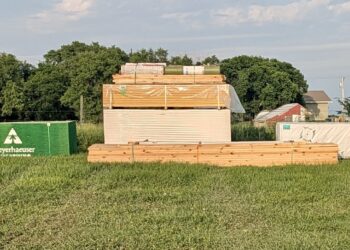 Materials needed to build a larger bathroom building at the Warner Athletic Complex are on site with construction expected to begin soon. Some folks, though, are upset with the cost of nearly $1.1 million. Aberdeen Insider photo by Scott Waltman.