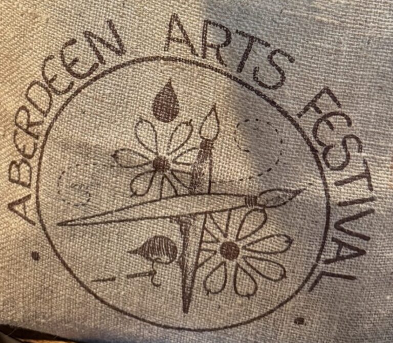 A vintage tote shows the original graphic used to represent the Aberdeen Arts Festival, which was started in 1976. Now called Arts in the Park, the 50th annual festival is Saturday, June 20 and Sunday, June 21 at Melgaard Park. Courtesy photo.