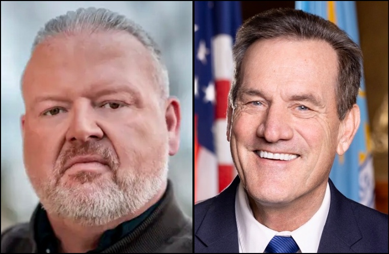 South Dakota Republican gubernatorial candidates Toby Doeden and Larry Rhoden