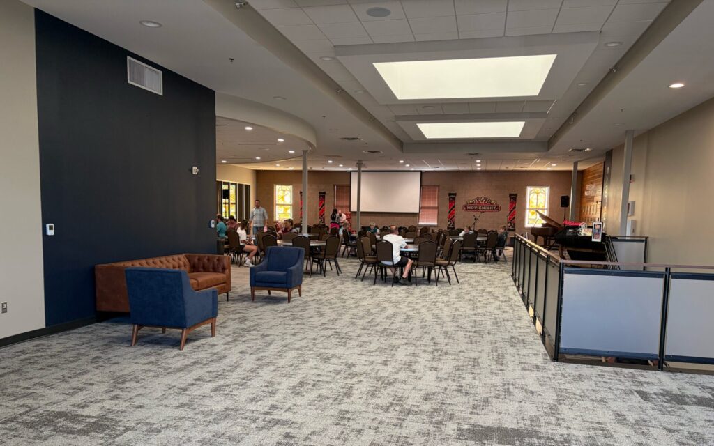 A larger fellowship area at Aldersgate Church in Aberdeen is the result of a substantial renovation project within the iconic-looking building. Courtesy photo.
