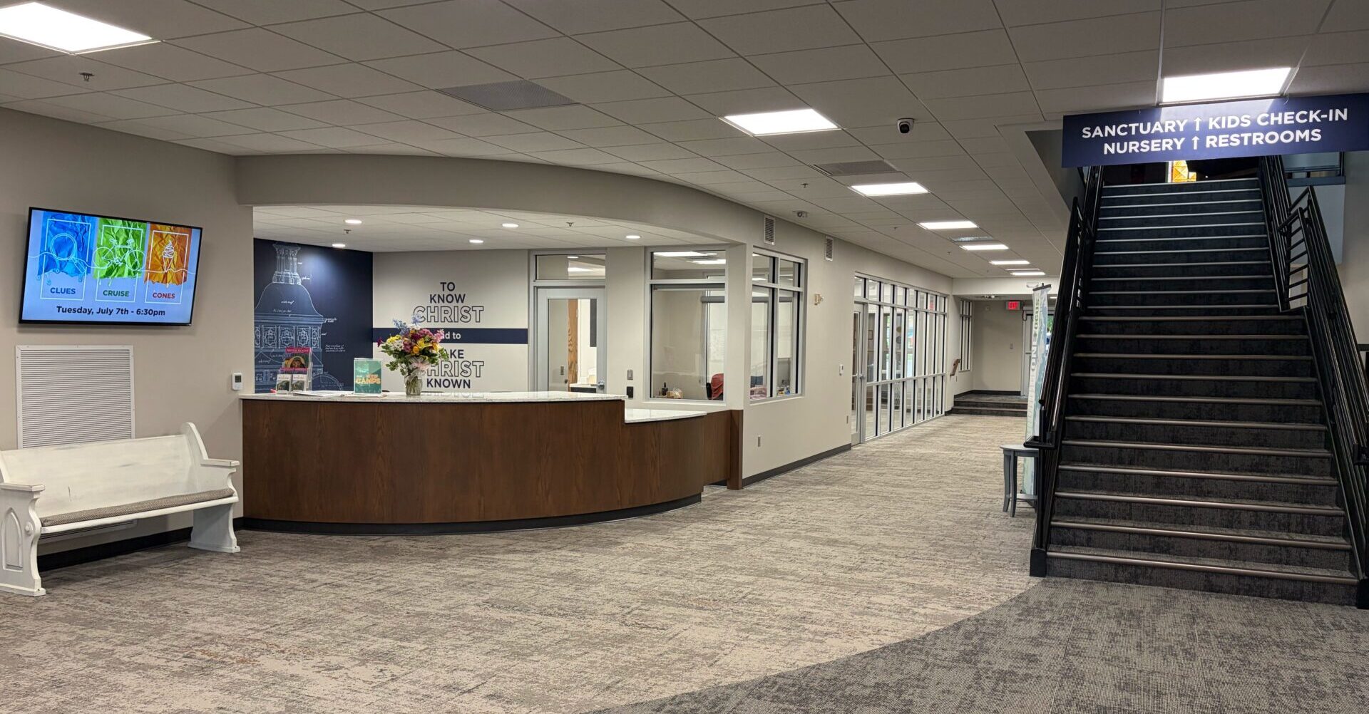 Adding a new welcome desk was part of an extensive renovation of Aldersgate Church in downtown Aberdeen. Courtesy photo.