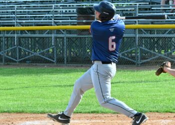 Aberdeen Circus outfielder Kris Kwak tracks his fly ball during the Circus' game against Parkston Sunday, May 24 at Fossum Field. The Circus lost to Redfield Dairy Queen 24-9 Monday, June 15 at Fossum. Aberdeen Insider photo by Robb Garofalo.