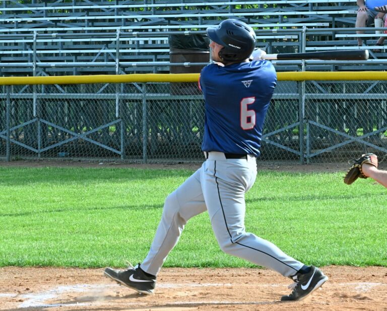 Aberdeen Circus outfielder Kris Kwak tracks his fly ball during the Circus' game against Parkston Sunday, May 24 at Fossum Field. The Circus lost to Redfield Dairy Queen 24-9 Monday, June 15 at Fossum. Aberdeen Insider photo by Robb Garofalo.