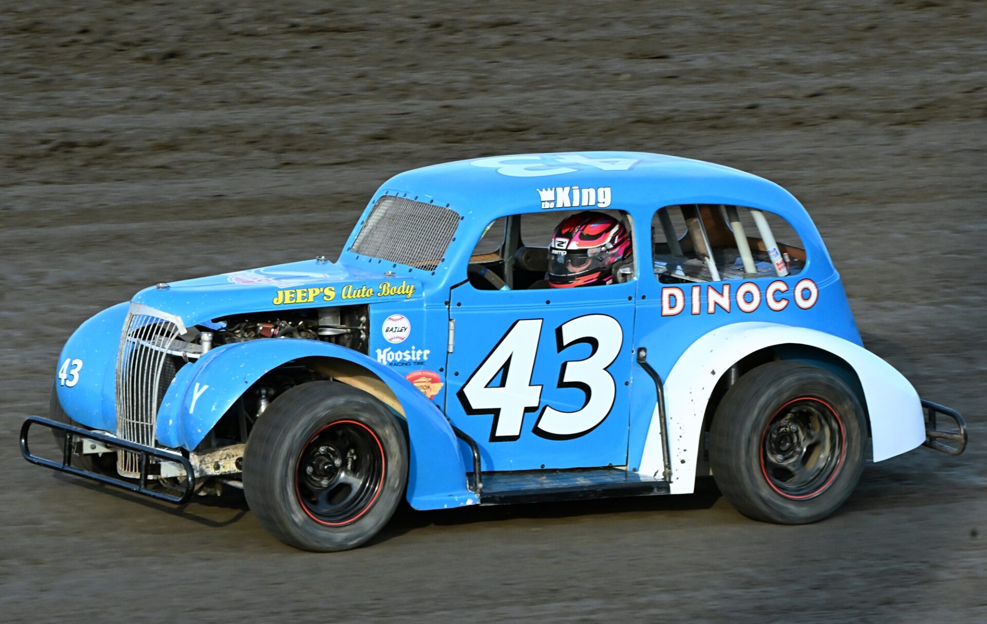Aberdeen's Raelyn Hadrick heads to second turn during her INEX legends heat race Friday, June 26 at the Brown County Speedway. Aberdeen Insider photo by Robb Garofalo.