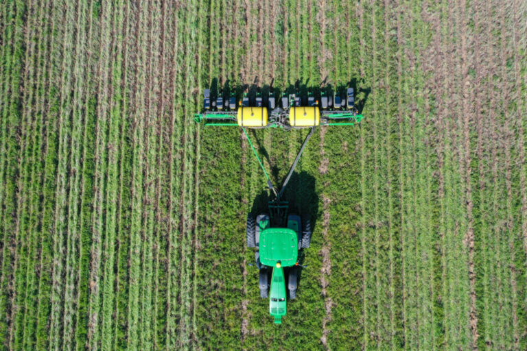 A farmer plants corn into a cover crop, which is one of several regenerative agriculture practices that a new federal rule holds can reduce the overall greenhouse gas emissions of producing ethanol. U.S. Department of Agriculture photo by Jacob Tosch.