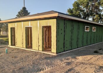 A new, larger bathroom building at the Warner Athletic Complex is partially built, but when work will continue has yet to be determined. Aberdeen Insider photo by Scott Waltman.