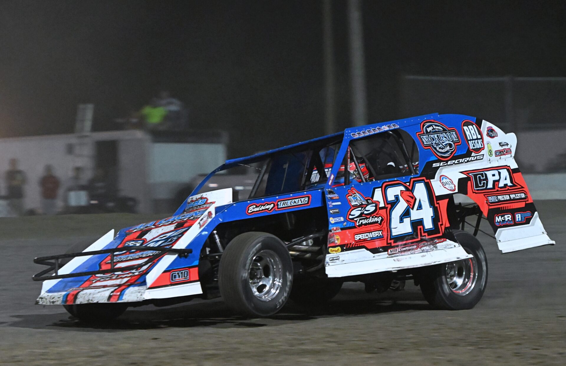 Aberdeen's Mike Stearns approaches turn three during the Modified feature on Kids Night Friday, July 31 at Brown County Speedway. Stearns placed first in the race. Aberdeen Insider photo by Robb Garofalo.
