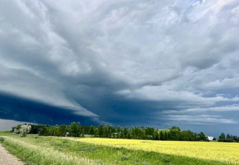 Menacing clouds over Andover on June 29. The storm damaged buildings at Thresherman's Park. The James Valley Thresherman's Show is Sept. 11-13. Courtesy photo.
