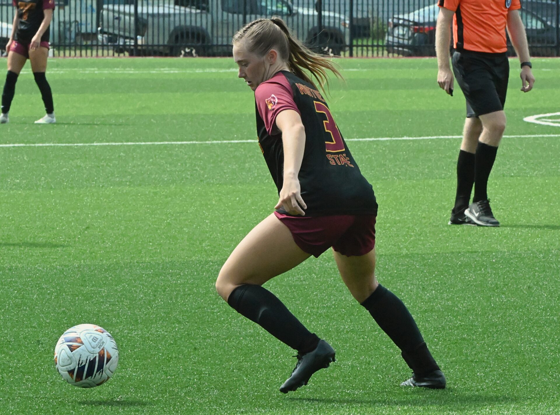Sports roundup: Former Presentation College soccer coach returns to knock off Northern 3 Northern State's Chloe Voss turns to gather the ball during the second half of the Wolves soccer match against Missouri Western on Sunday, Aug. 30 at the Northern Athletic and Recreation Fields. Voss scored a second-half goal, but Northern fell 3-2. Aberdeen Insider photo by Robb Garofalo.
