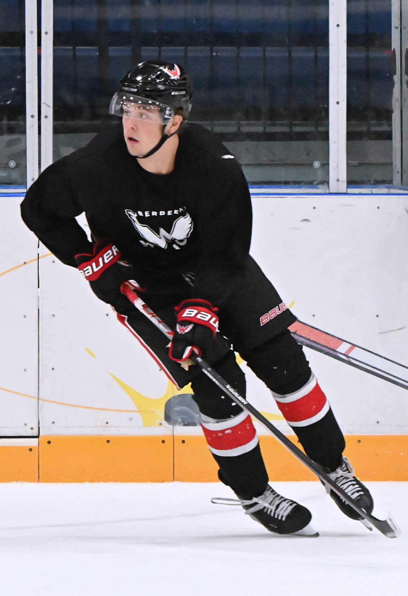 Training camp prepares Wings for exhibition games with Watertown this weekend 3 Aberdeen Wings center Melker Hof heads up ice during practice on Saturday, Aug. 29 at the Odde Ice Center. Aberdeen Insider photo by Robb Garofalo.