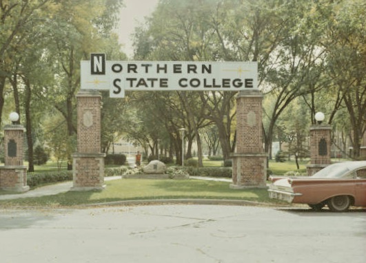 What started as Northern Normal and Industrial School was Northern State College from 1964 to 1989 when the name was changed to Northern State University. Photo courtesy of Beulah Williams Library Archives and Special Collections.